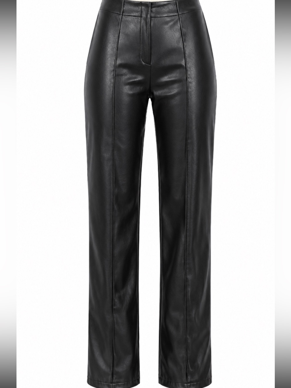 H&M Black Wide-Leg Faux Leather Pants